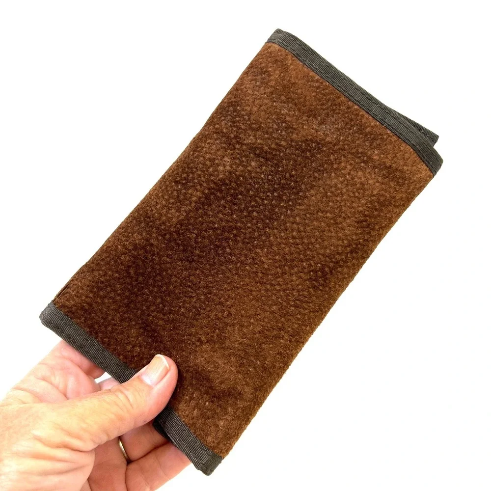 Vintage Pigskin Leather Wallet Made in Taiwan ROC Brown Trifold Card Holder Soft